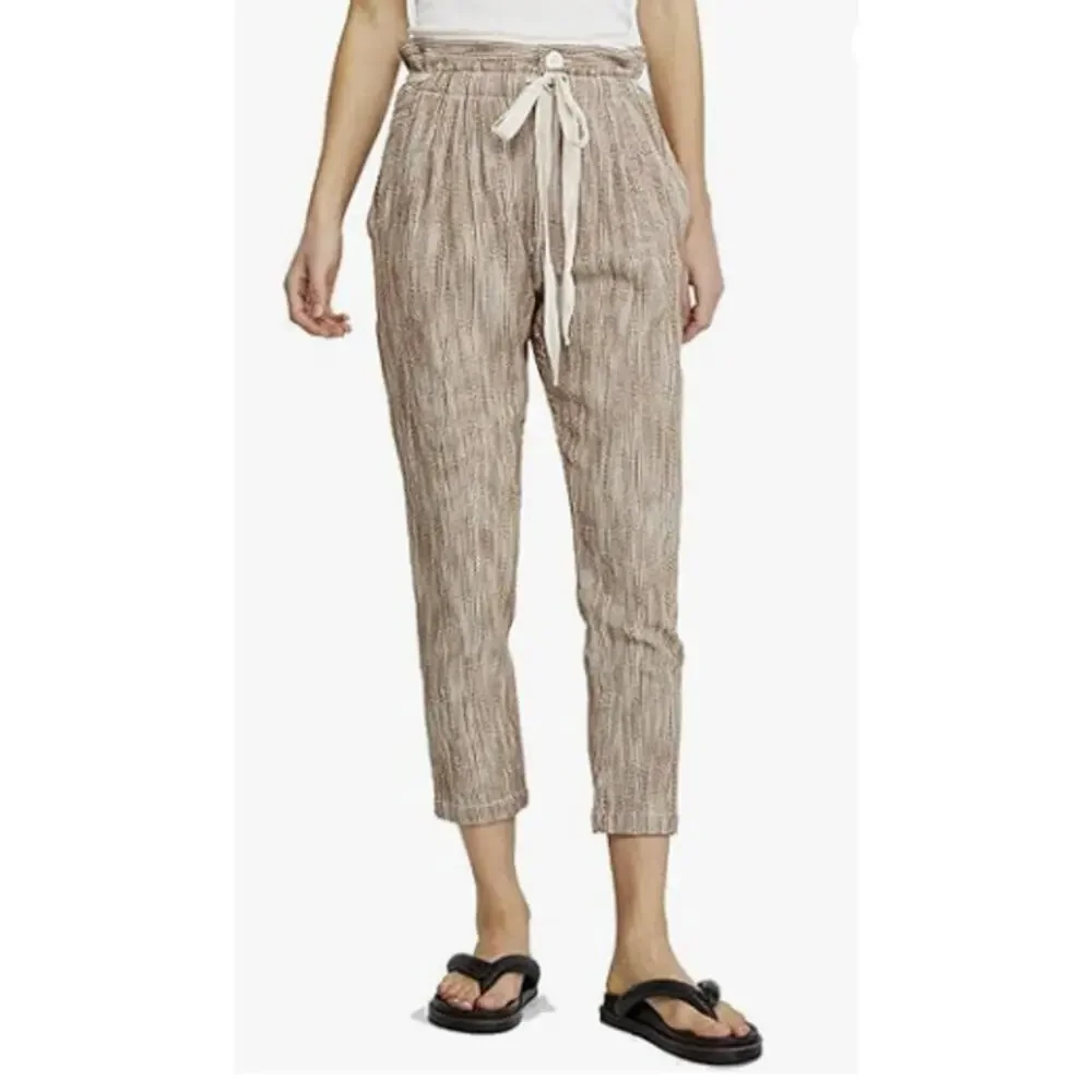Free People Womens Light at Sunrise Cotton Knit Cropped Pants SZ 4‎